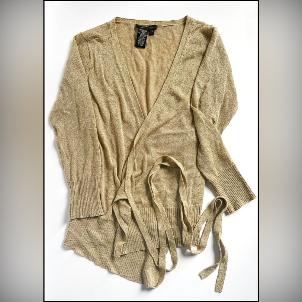 BCBG Max Azria small metallic gold sweater